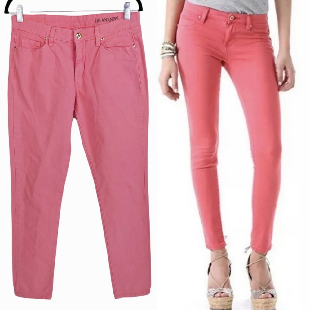 BLANK NYC Pink Mid Rise Skinny Jeans Sz 27